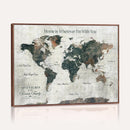 Personalized Push Pin World Map Canvas Print – Custom Framed
