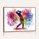 Colorful Golfer Swing Wall Art Canvas Print - Ready to Hang,