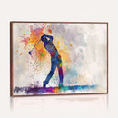 Watercolor Golf Swing Wall Art Canvas Print | Vibrant