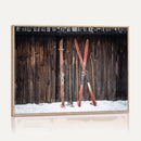 Vintage Ski Gear Canvas Print, Vintage Ski Gear Against