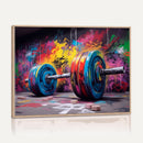 Abstract Graffiti Barbell Canvas Wall Art – Urban Fitness