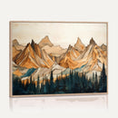 Rustic Wood Mountain Wall Art Print | Triptych Giclee Print