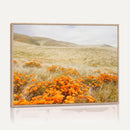 Golden Wildflowers Wall Art Canvas Print – Framed Hills