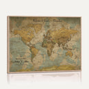Customize Push Pin Vintage World Map Wall Art Canvas Print –