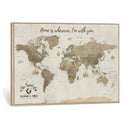 Push Pin World Map Canvas Print – Travel Tracker Wall Art