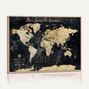 Personalized Push Pin World Map Canvas – Custom Framed