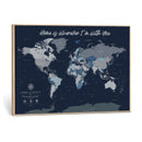Framed Personalized World Map Custom Travel Memory Gift