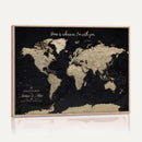 Framed Custom World Map Canvas Print – Custom Push Pin