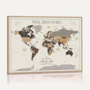 Personalized Travel Tracker Map with Pins Framed Large for