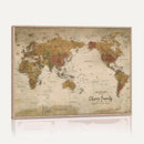 Personalized World Map Canvas Print – Framed Push Pin Travel
