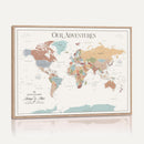 Custom Push Pin World Map Wall Art Canvas Print –