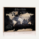 Personalize World Map Push Pin Wall Canvas Print –