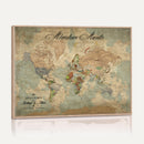 Customize Push Pin World Map Wall Canvas Print –