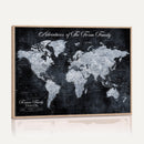 Personalized Push Pin World Map Canvas – Custom Framed