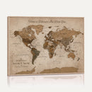Personalized Push Pin World Map Canvas Print – Custom Framed