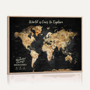 Framed Personalized Push Pin World Map – Custom Travel