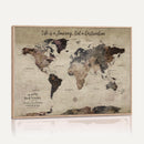 Customize Push Pin World Map Wall Art Canvas Print –