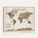 Personalized World Map Wall Art Canvas Print – Custom Push