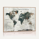 Personalized Push Pin World Map Canvas Print – Custom
