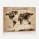 Personalized Framed World Map Wall Art Canvas Print – Custom