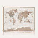 Framed Large World Map Canvas Print for Office Decor