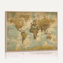 Vintage World Map Wall Art Canvas Print, Detailed World Map