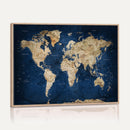 World Map Canvas Print – Framed Travel Map Wall Art for
