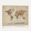 Vintage World Map Canvas Wall Art Print – Framed Modern