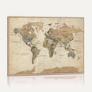 Framed World Map Wall Art for Home and Office Decor