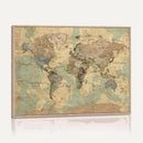 Vintage World Map Wall Art | Ready to Hang and Framed