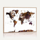 Rustic World Map Wall Art Canvas Print | Large World Map on