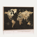 Framed World Map with Pin Canvas Print – Detailed World Map