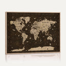 Colorful World Map Canvas Wall Art with Landmarks – Framed