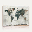 World Map Canvas Print – Framed Travel Map Wall Art for