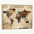 World Map Wall Art Canvas Print, Modern Decorative Framed
