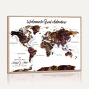 Custom Push Pin World Map Wall Art Canvas Print –