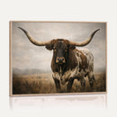 Longhorn Bull Wall Art Canvas Print, Western Farmhouse