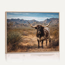Texas Longhorn Bull Wall Art Canvas Print, Western Farmhouse