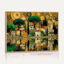 Gustav Klimt Golden Cityscape Wall Art Canvas Print,