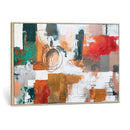 Blue Teal Abstract Canvas Wall Art, Modern Textured Painting Print, Navy Orange White Contemporary Art, Neutral Living Room Decor, Office Art by MyGreatCanvas | Canvas Wall Art Prints | Photo Prints & Wall Decor