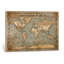 Vintage Personalized Push Pin World Map, Vintage Travel Map Canvas, Custom Names Anniversary Gift, Places Visited Pin Board, Couples Adventure Art