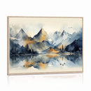 Lake Abstract Mountain Wall Art Canvas Print