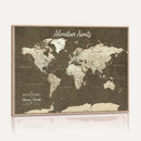 Personalized Push Pin World Map Canvas Print – Custom Travel