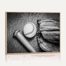 Vintage Baseball Glove and Bat Sports Wall Art Canvas,