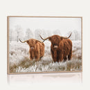 Longhorn Cattle Wall Art Canvas Print, Framed Farmhouse
