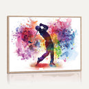 Colorful Golfer Swing Wall Art Canvas Print - Ready to Hang,