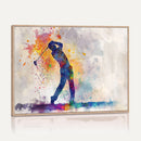 Watercolor Golf Swing Wall Art Canvas Print | Vibrant