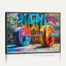 Fitness Gym Barbell Graffiti Wall Art Canvas Print