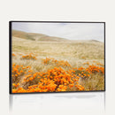 Golden Wildflowers Wall Art Canvas Print – Framed Hills