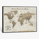 Push Pin World Map Canvas Print – Travel Tracker Wall Art
